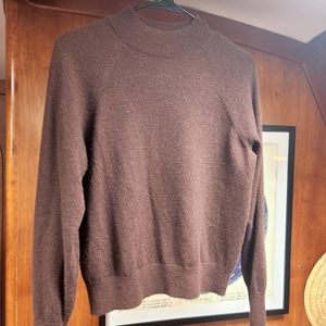 Brown cashmere mockneck sweater